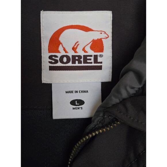 SOREL Men's Waterproof Zip up Hooded Omni-Tech Khaki Earth Tone Coat JacketLarge - Picture 4 of 13